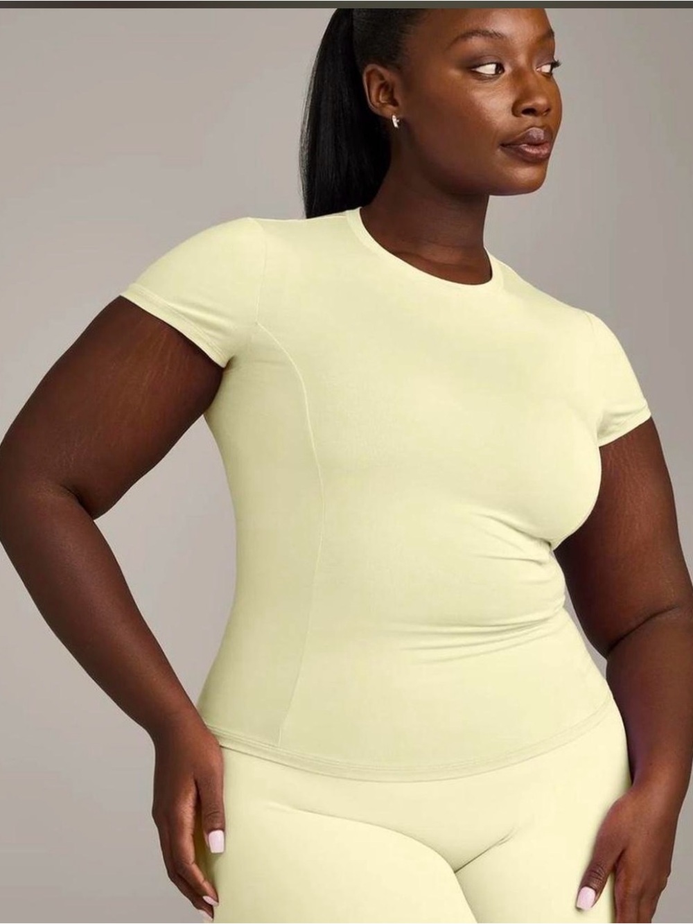 Oner Active Women's Short Sleeve Crewneck Top in Pale Yellow